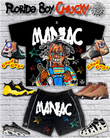 "Florida Boy Chucky" Graphic Shirt and Short Set